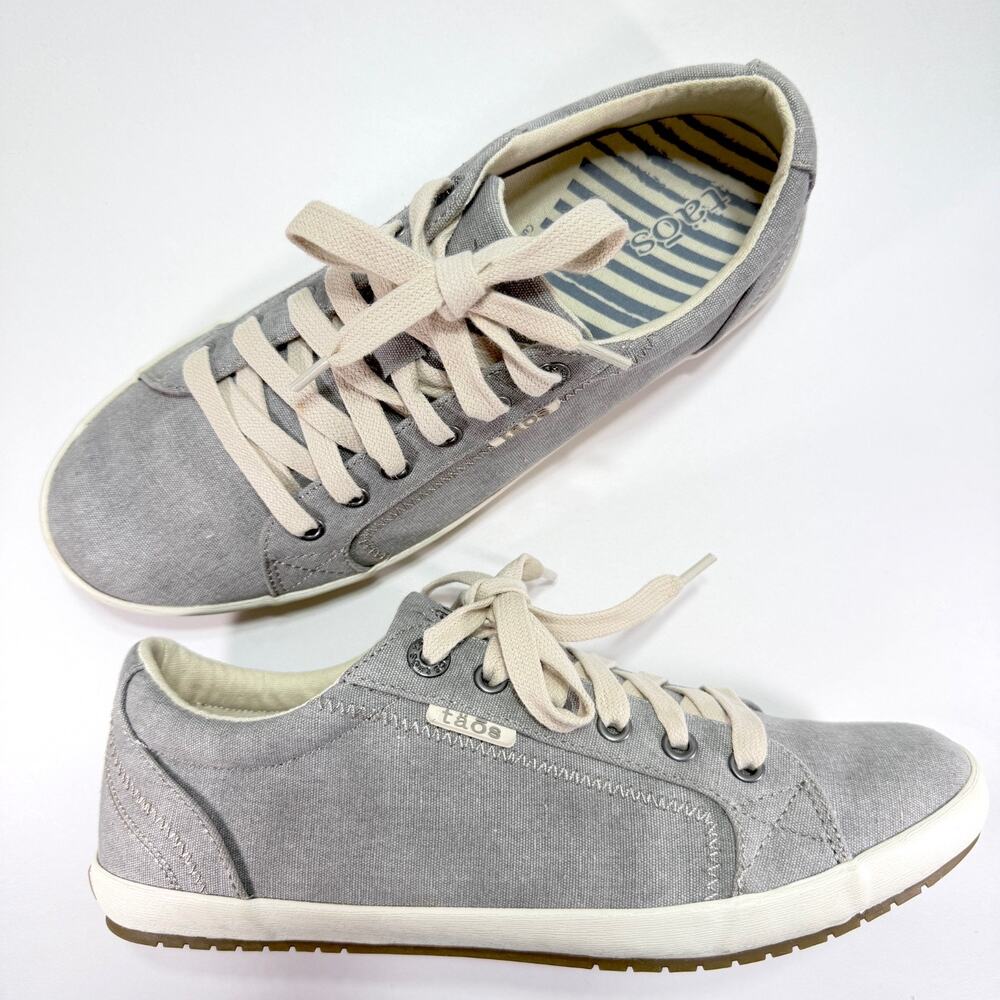 Taos Women’s STAR Grey WashCanvas Sneakers 9.5 M Exc Condition - Worn Few Times